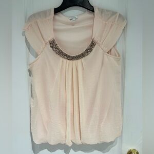 Reitmans Cream Beaded Blouse